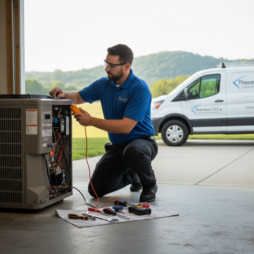 Expert HVAC repair by ThermoSTAT in Jacksboro, TN, ensuring peak cooling performance.