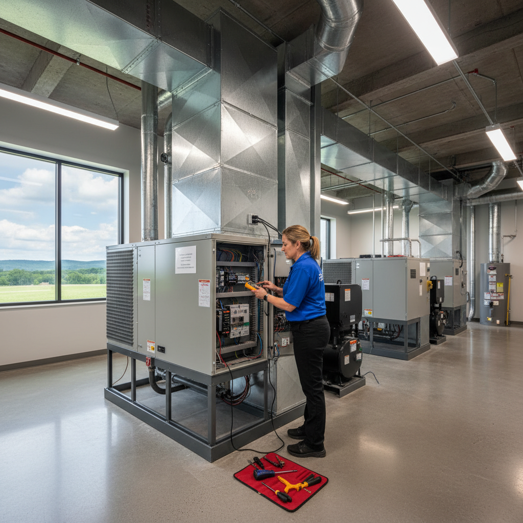 Expert HVAC repair service by ThermoSTAT in a Caryville, TN commercial building.